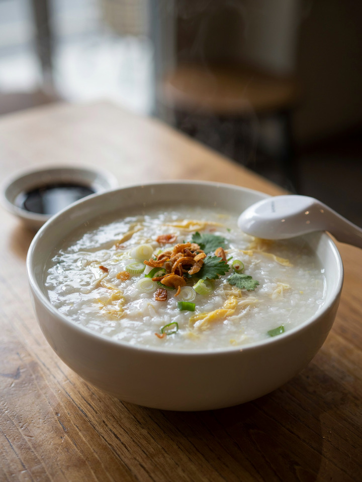 Конжи с яйцом по-кантонски (Jook)