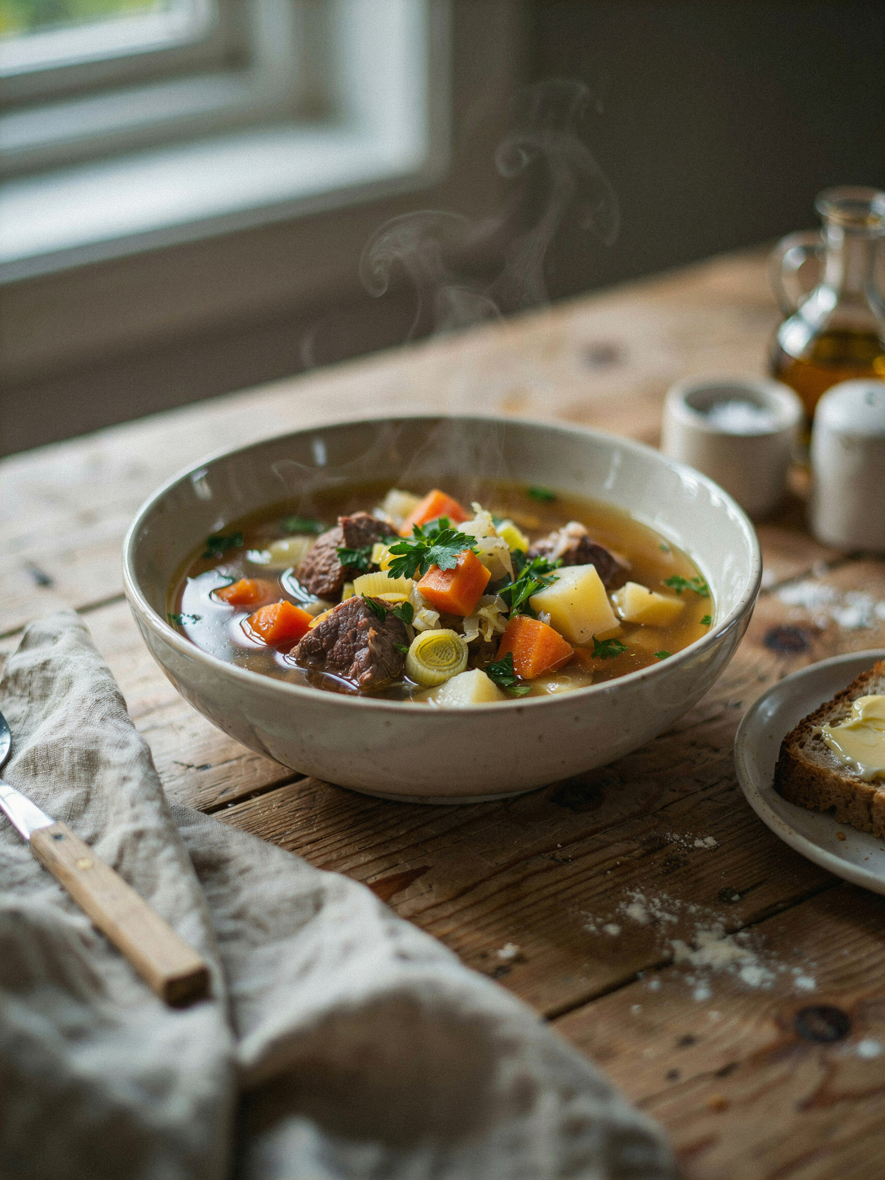 Кьёттсуппе, норвежский мясной суп с корнеплодами (Kjøttsuppe)
