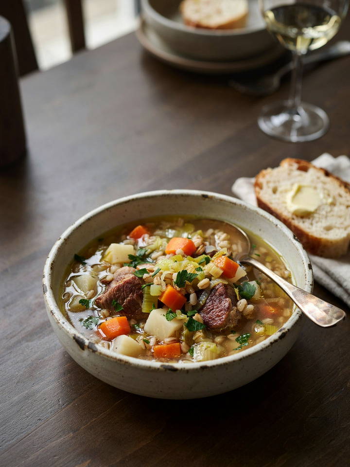 Шотландский суп из ячменя и баранины (Scotch broth)