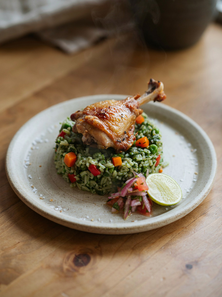 Рис с курицей по-перуански (Arroz con pollo a la peruana)