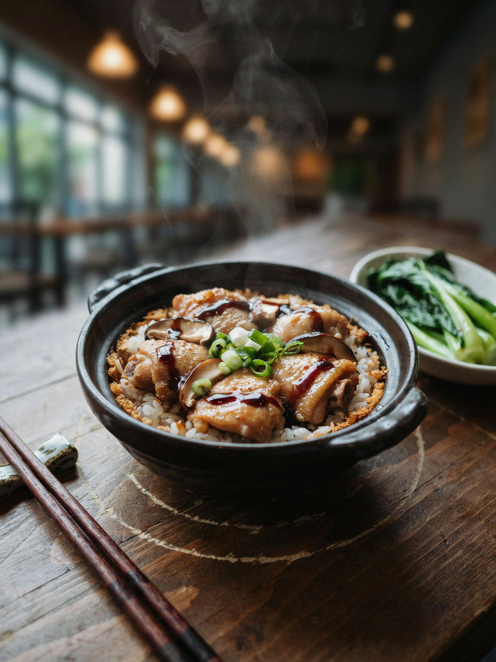 Рис с курицей и грибами в горшочке (Bao Zai Fan)