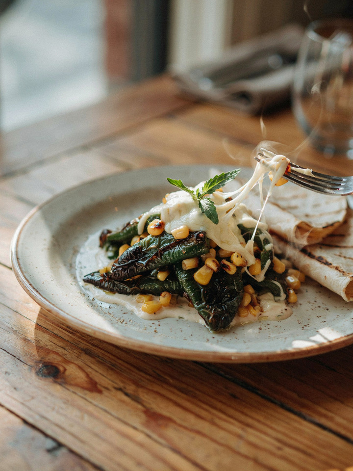 Рахас кон крема (Rajas con crema)