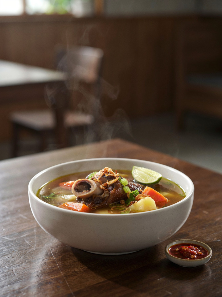 Соп бунтут (Sop buntut) - индонезийский суп из бычьих хвостов