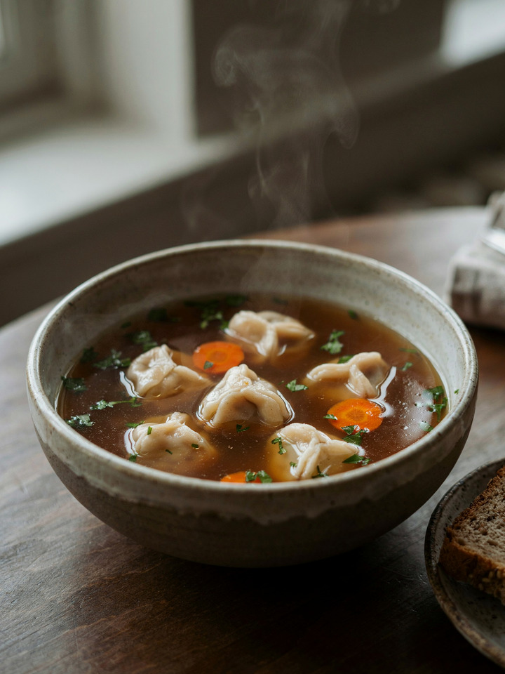 Грибная юшка с ушками