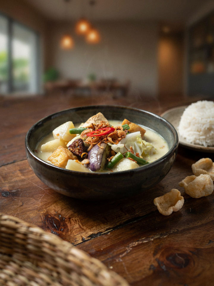 Овощи в кокосовом молоке сайюр лоде (Sayur lodeh)