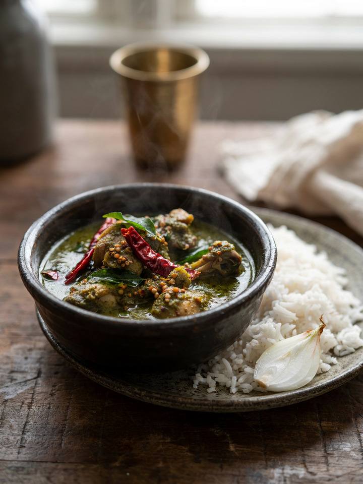 Курица гонгура по-андхрски (Gongura chicken)
