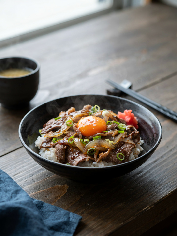 Говядина с рисом гюдон (Gyudon)