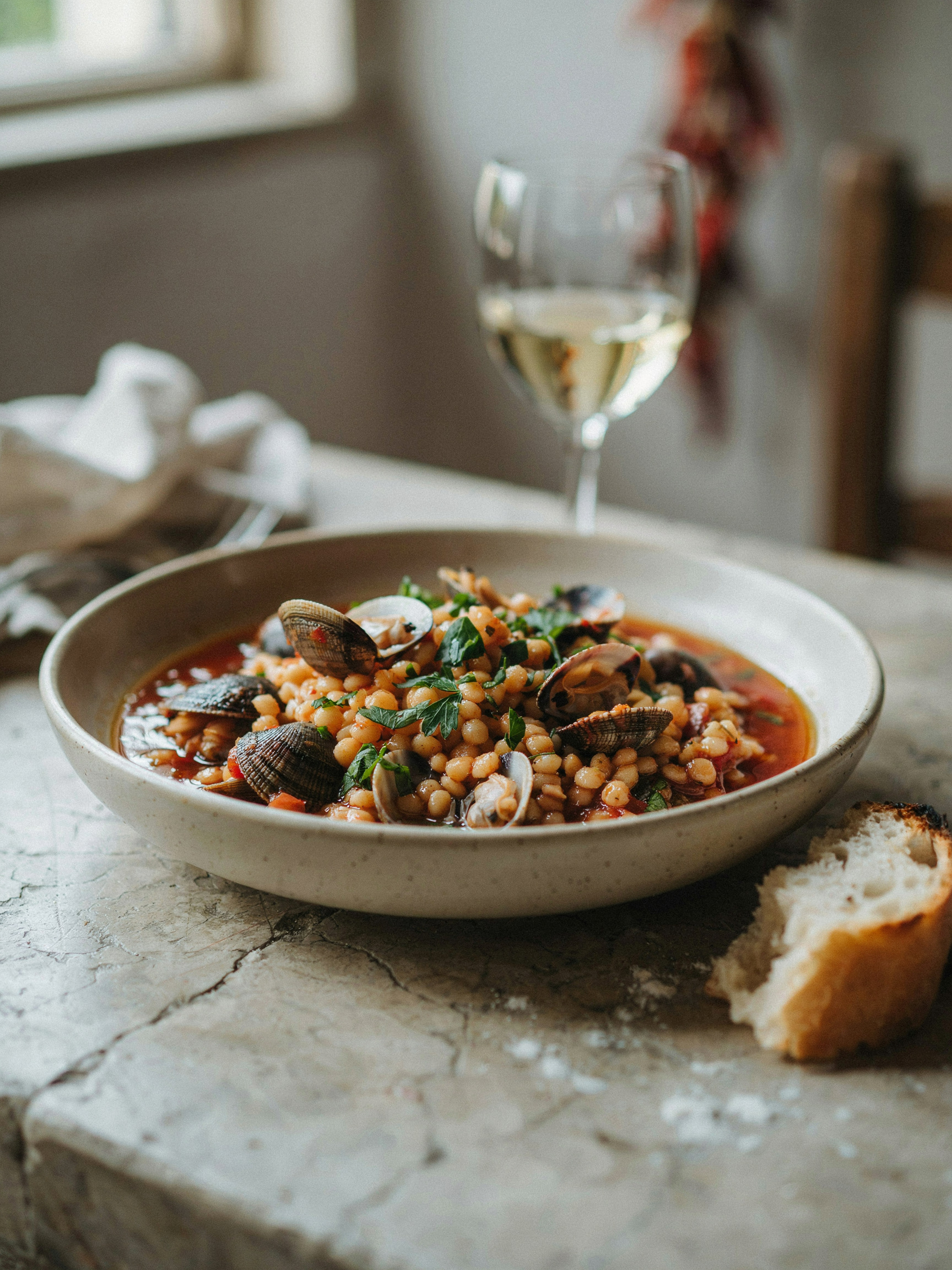 Фрегола с моллюсками (Fregola con arselle)