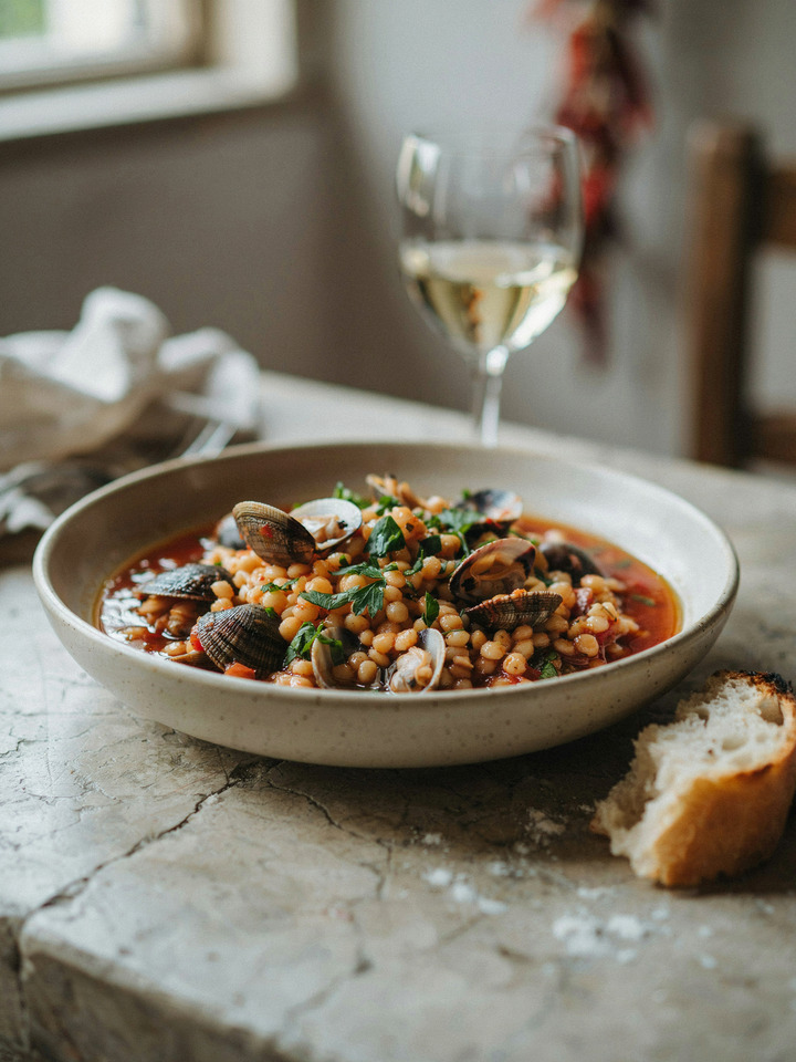 Фрегола с моллюсками (Fregola con arselle)